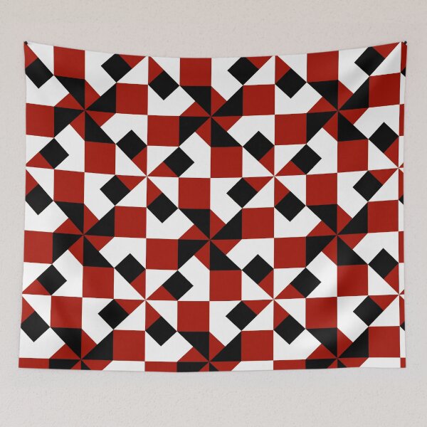 Item preview, Red geometric seamless repeating pattern designed and sold by SeamlessDsign.