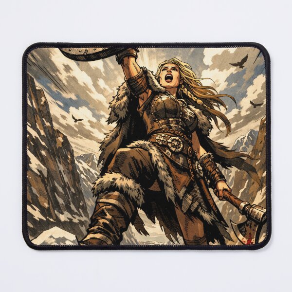 Item preview, Epic Viking Shieldmaiden Rising to Battle designed and sold by AndreBarnard.