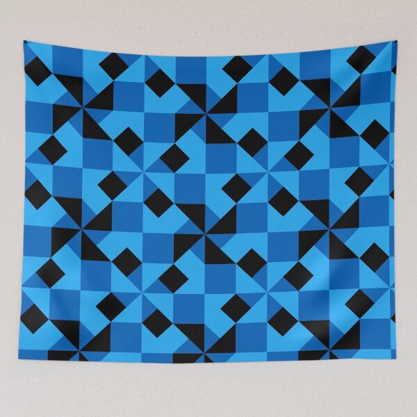 Item preview, Blue geometric seamless repeating pattern designed and sold by SeamlessDsign.