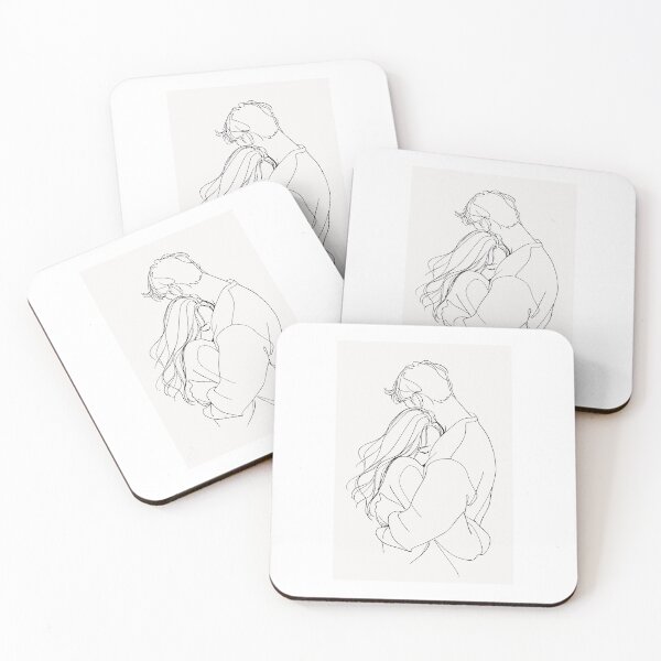 Item preview, Minimalist Couple Hug Line Art Illustration designed and sold by BlairWynne.