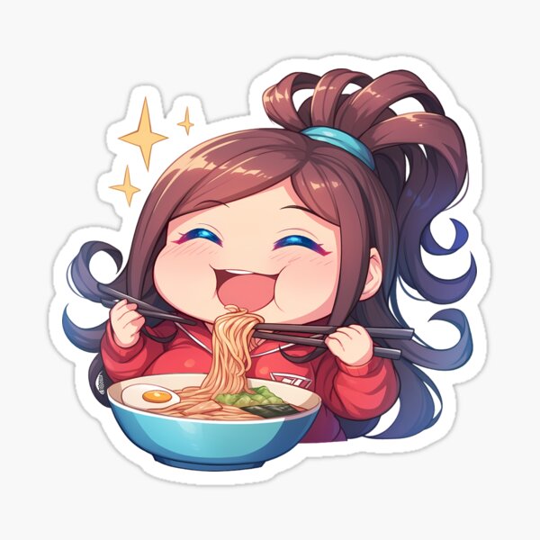 Aoi Asahina Danganronpa Kawaii Ramen Happy Chibi Bite Sticker