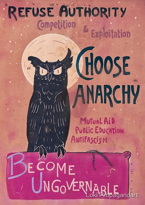Item preview, Choose Anarchy - Ungovernable Owl designed and sold by Loki Propagandart.
