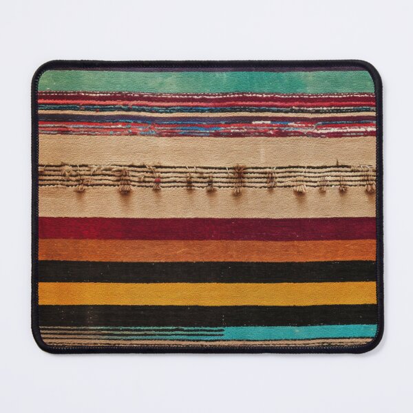Item preview, Moroccan Handmade Carpet with Colorful Striped Pattern designed and sold by GrinGalore.