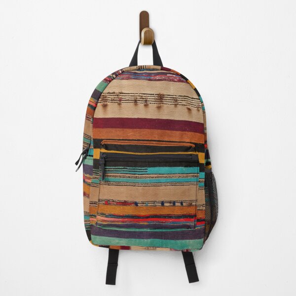 Item preview, Moroccan Handmade Carpet with Colorful Striped Pattern designed and sold by GrinGalore.