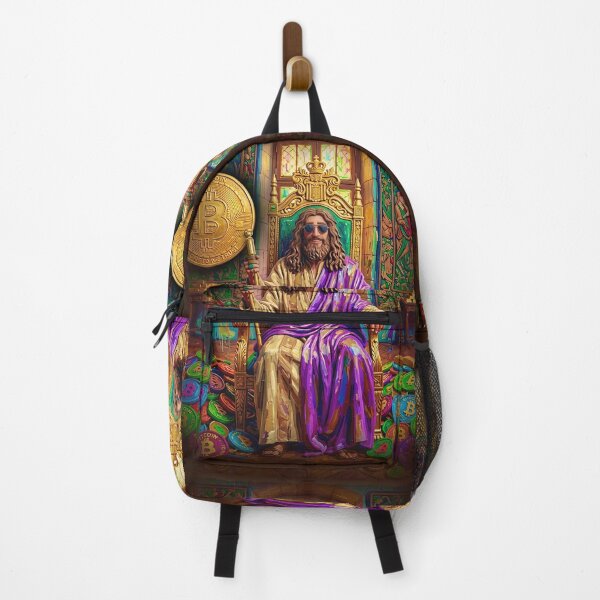 Item preview, Jesus, the King of Wealth: A Bitcoin Crowned Caricature designed and sold by JuandiArt7.