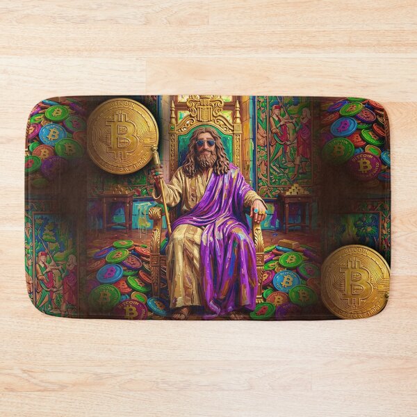 Item preview, Jesus, the King of Wealth: A Bitcoin Crowned Caricature designed and sold by JuandiArt7.