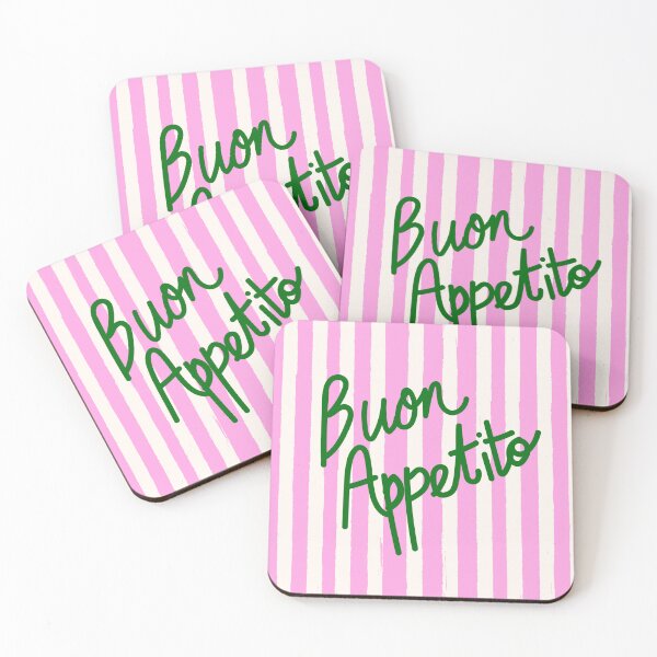 Item preview, Buon Appetito Pink Groovy Stripes Minimalist Illustration designed and sold by MaiZephyr.