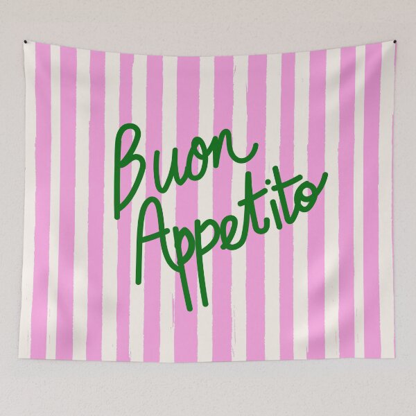 Item preview, Buon Appetito Pink Groovy Stripes Minimalist Illustration designed and sold by MaiZephyr.