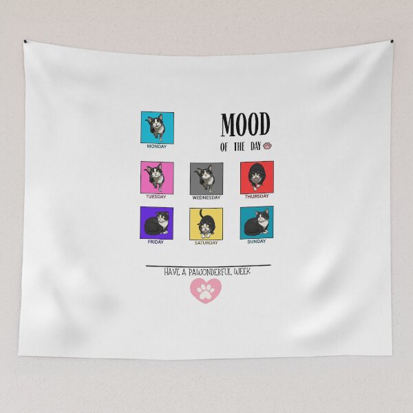 Item preview, The Seven Stages of "Meow-nday" to Sunday designed and sold by BenTeeTrez.