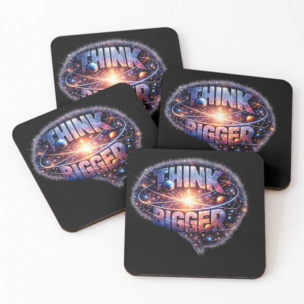 Item preview, THINK BIGGER - Cosmic Galaxy Brain Typography Motivational Design designed and sold by MKreative Studio.
