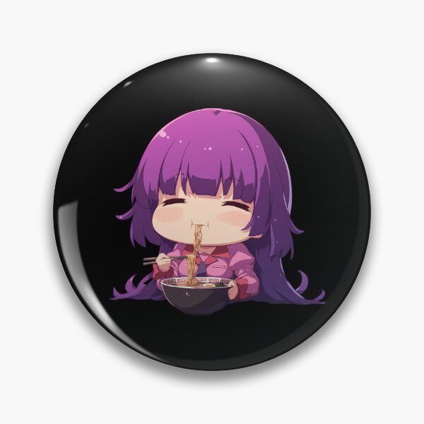 Item preview, Hitagi Senjougahara Bakemonogatari Kawaii Ramen Chibi Smile designed and sold by mildaclairmo.