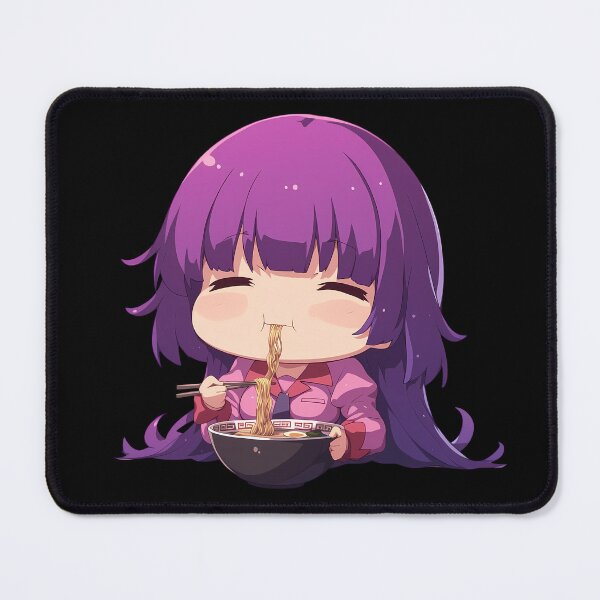 Item preview, Hitagi Senjougahara Bakemonogatari Kawaii Ramen Chibi Smile designed and sold by mildaclairmo.
