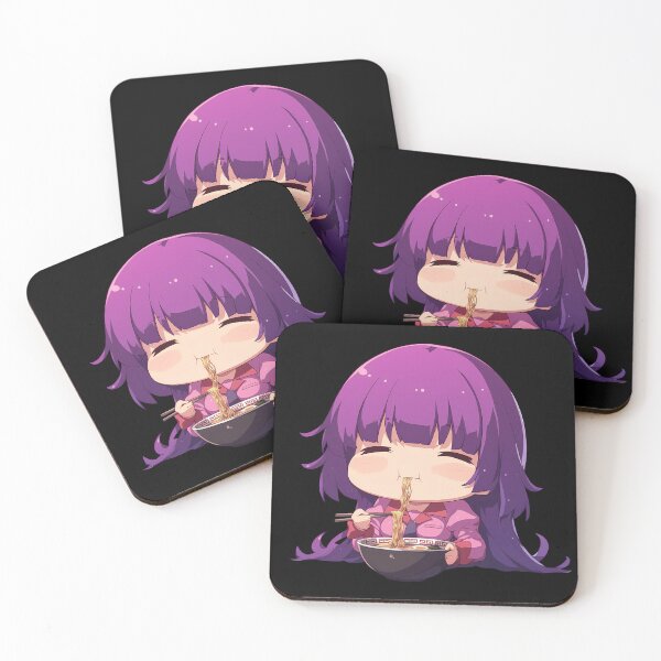 Item preview, Hitagi Senjougahara Bakemonogatari Kawaii Ramen Chibi Smile designed and sold by mildaclairmo.