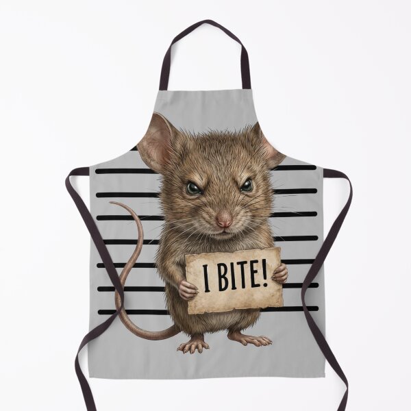 Item preview, I BITE Funny Mouse Vintage Mugshot Style Animal Design designed and sold by LittleLoopArt.