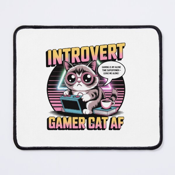 Item preview, Introvert Gamer Cat AF Tee | Gaming Is My Alone Time Superpower T-Shirt designed and sold by Ashley critters.