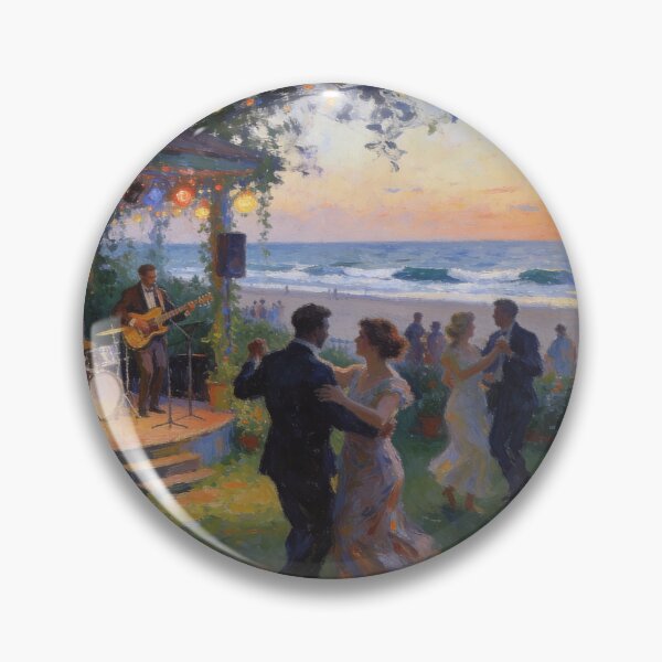 Item preview, Romantic Jazz Bar Wall Art, Impressionist Nightclub with Beach Views designed and sold by BlareBlare.