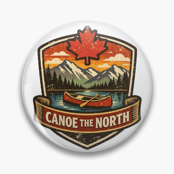 Item preview, Canoe the North Canada Retro Badge – Vintage Canoe Wilderness Adventure Design designed and sold by Globalcitytees.