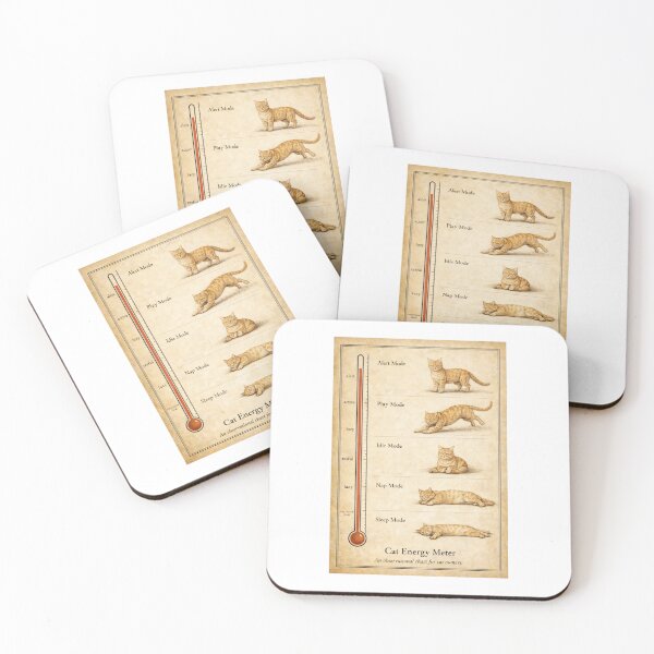 Item preview, Cat Energy Meter – Funny Cat Behavior Chart designed and sold by LovelyCatGalaxy.