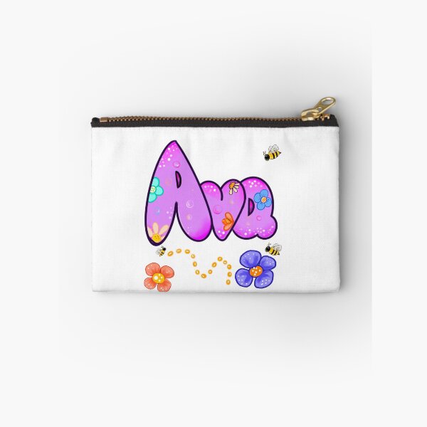 Item preview, Ava Name Design – Aesthetic Purple Floral with Cute Bumble Bee Illustration designed and sold by Artonmytee.