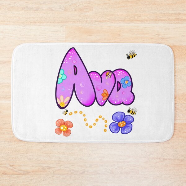 Item preview, Ava Name Design – Aesthetic Purple Floral with Cute Bumble Bee Illustration designed and sold by Artonmytee.