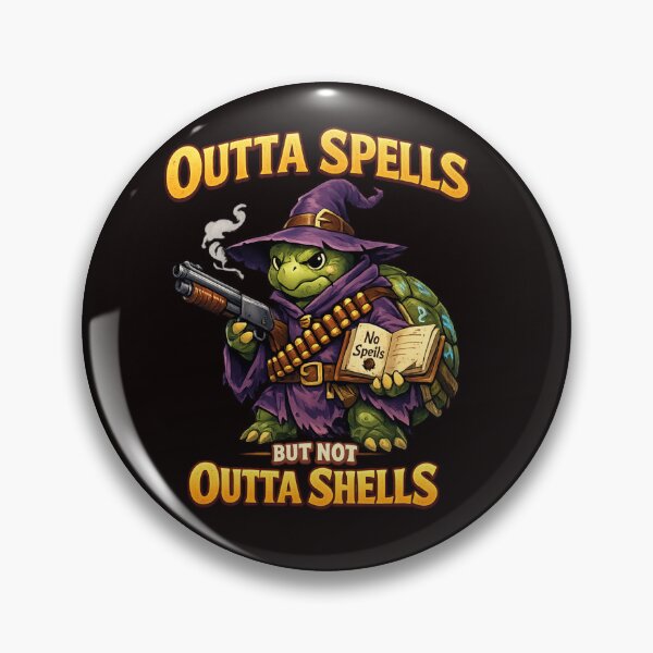 Item preview, Outta Spells But Not Outta Shells – Funny Turtle Wizard RPG Fantasy Meme designed and sold by FrameFlow.