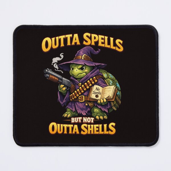 Item preview, Outta Spells But Not Outta Shells – Funny Turtle Wizard RPG Fantasy Meme designed and sold by FrameFlow.