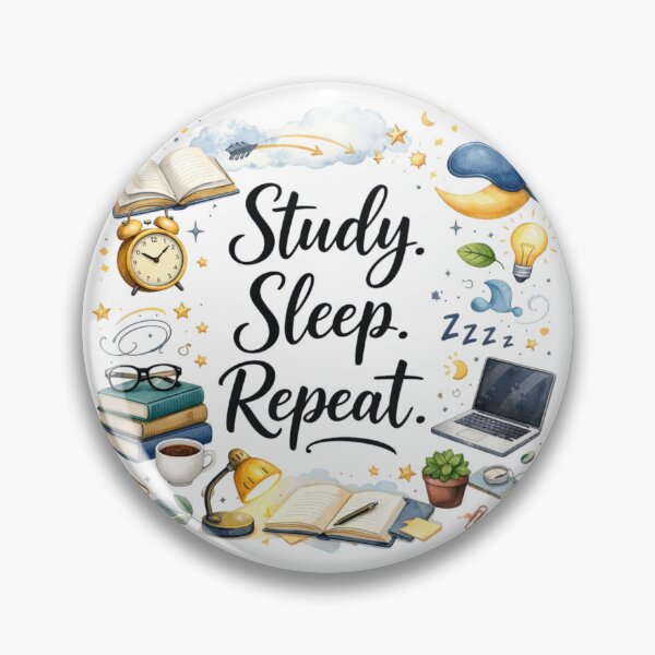Item preview, Study Sleep Repeat – Student Life Motivation Aesthetic Design designed and sold by Sanika arts .