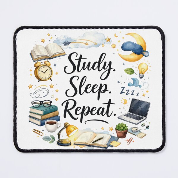 Item preview, Study Sleep Repeat – Student Life Motivation Aesthetic Design designed and sold by Sanika arts .
