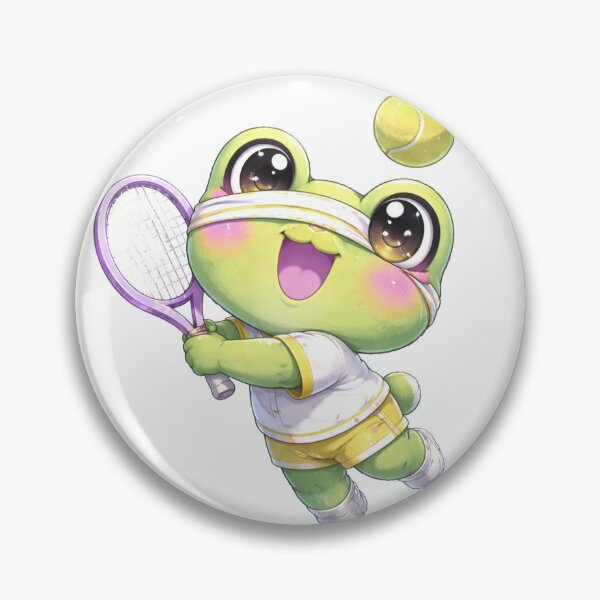 Artikelvorschau, Kawaii-Frosch spielt Tennis. entworfen und verkauft von Lylysun.