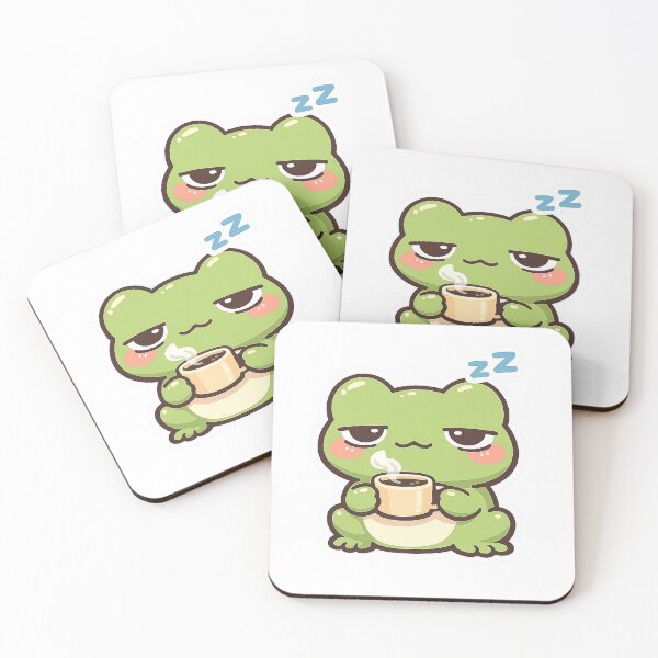 Item preview, Sleepy Coffee Frog Sticker designed and sold by Barkybond.