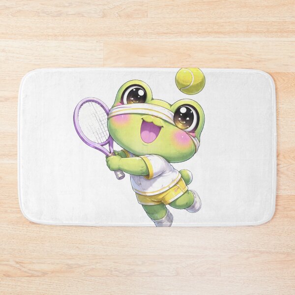 Item preview, Kawaii Frog Playing Tennis. designed and sold by Lylysun.