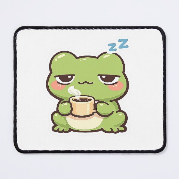 Item preview, Sleepy Coffee Frog Sticker designed and sold by Barkybond.