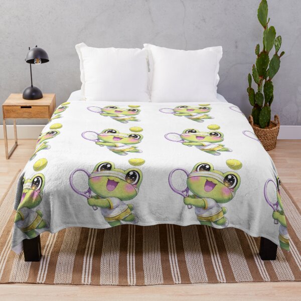 Item preview, Kawaii Frog Playing Tennis. designed and sold by Lylysun.