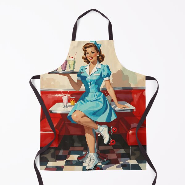 Item preview, Retro Roller Skating Diner Waitress — 1950s Milkshake Girl Art Print | Vintage Diner Wall Decor, Mid-Century Americana Poster designed and sold by MooLaLa.Store.