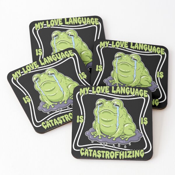 Item preview, My Love Language Is Catastrophizing Sad Frog designed and sold by Snout & Shout..