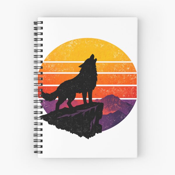 Item preview, Retro Sunset Wolf Silhouette – Vintage 80s Howling Wolf Synthwave Aesthetic T-Shirt Design designed and sold by ArtWaveStudio8.