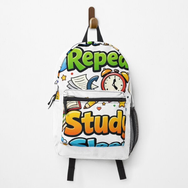 Item preview, Study Sleep Repeat – Cute Cartoon Student Life Quote Design designed and sold by Sanika arts .