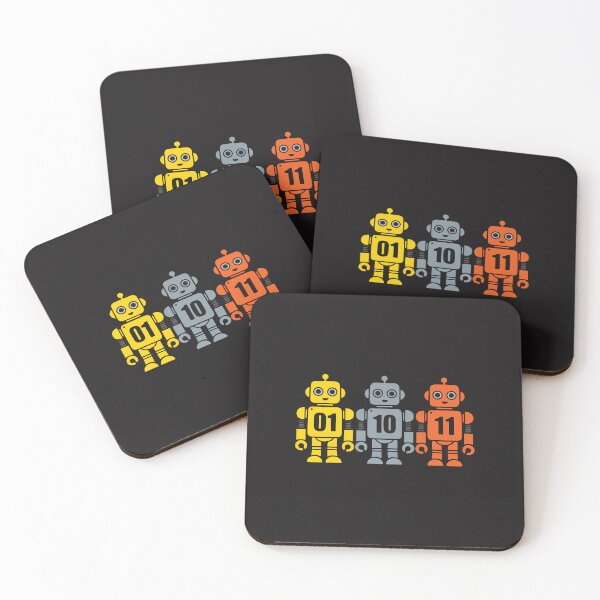 Item preview, 01 10 11 Robot Funny Binary Code Cute Programmer Tech Design designed and sold by kiralynstration.