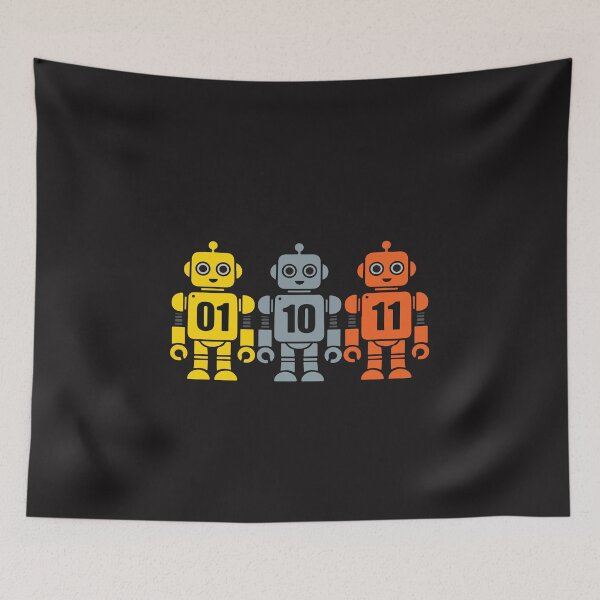 Item preview, 01 10 11 Robot Funny Binary Code Cute Programmer Tech Design designed and sold by kiralynstration.