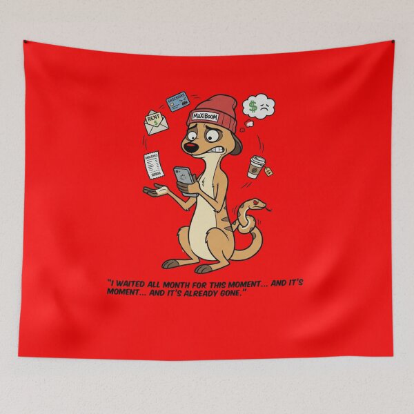 Item preview, Payday Anxiety - Crazy Meerkat & The Empty Wallet Paradox designed and sold by mAXiBoOM.