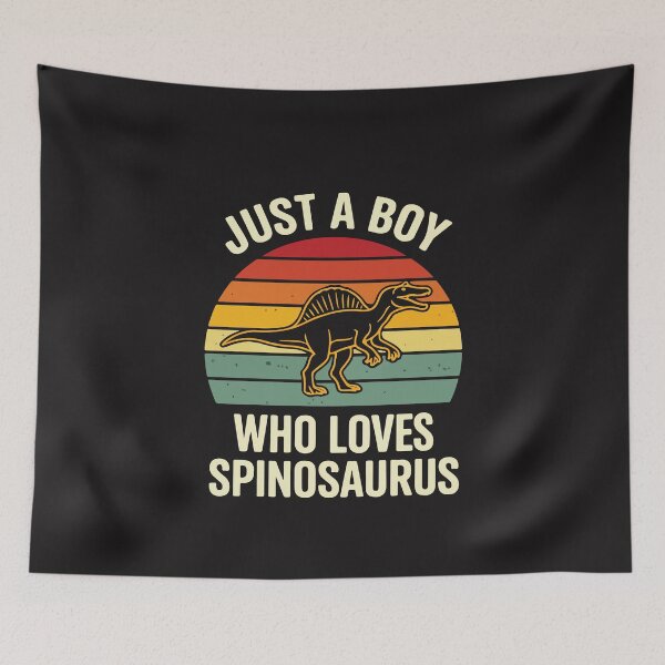 Item preview, Just a Boy Who Loves Spinosaurus Funny Dinosaur Lover Retro Design designed and sold by kiralynstration.