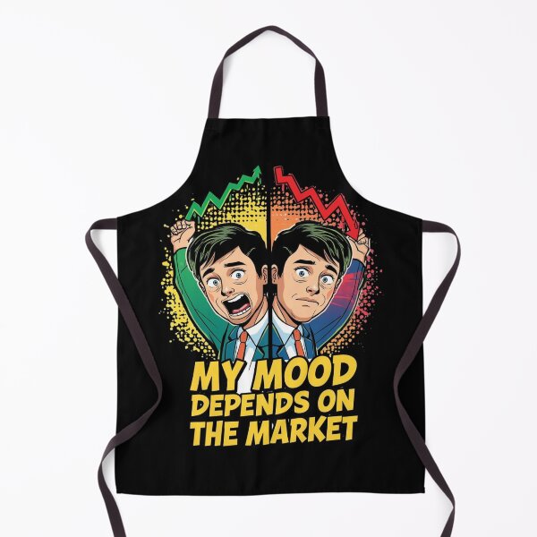 Artikelvorschau, Mein Stimmungsbild hängt vom Markt ab – Cartoon-Händler-Shirt entworfen und verkauft von KapiPrint.