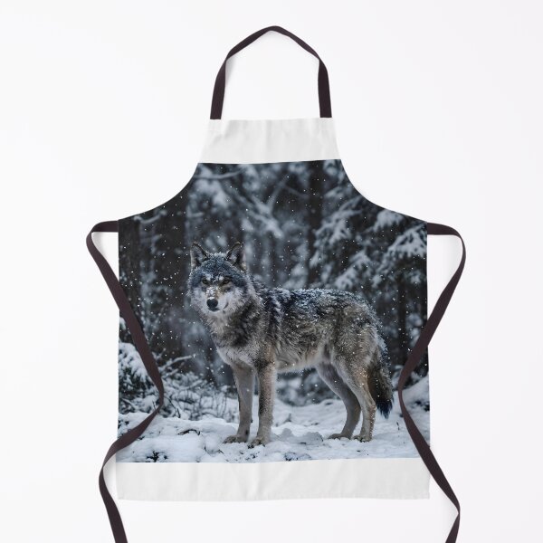 Item preview, Lone Wolf in Snowfall – Dramatic Winter Forest Wildlife Photography designed and sold by Morden-Design.