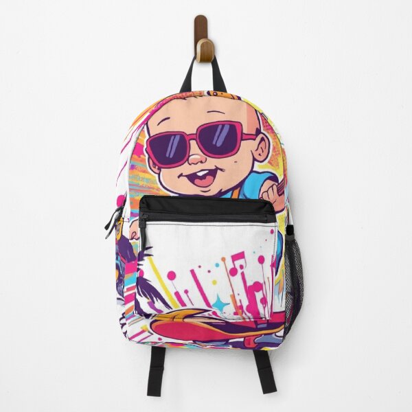 Item preview, Happy Baby Skateboarding with Guitar & DJ Duck Cartoon designed and sold by Mitaudesign.