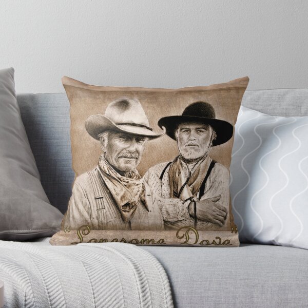 Lunarable Western Throw Pillow Cushion Cover, Country Theme Hand Drawn Illustration of American Wild West Desert with Cowboys, Decorative Rectangle