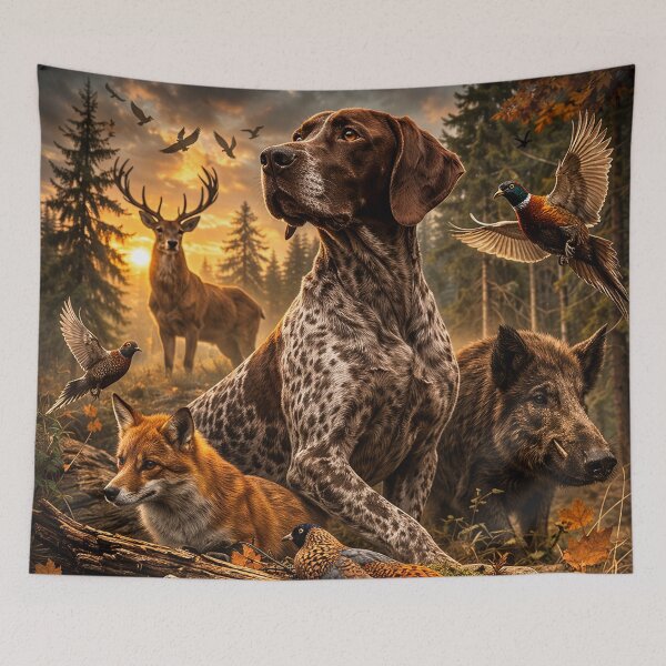 Item preview, Hunting Dog Legend German Shorthaired Pointer Vintage Hunting Art designed and sold by TammyHunterArt.