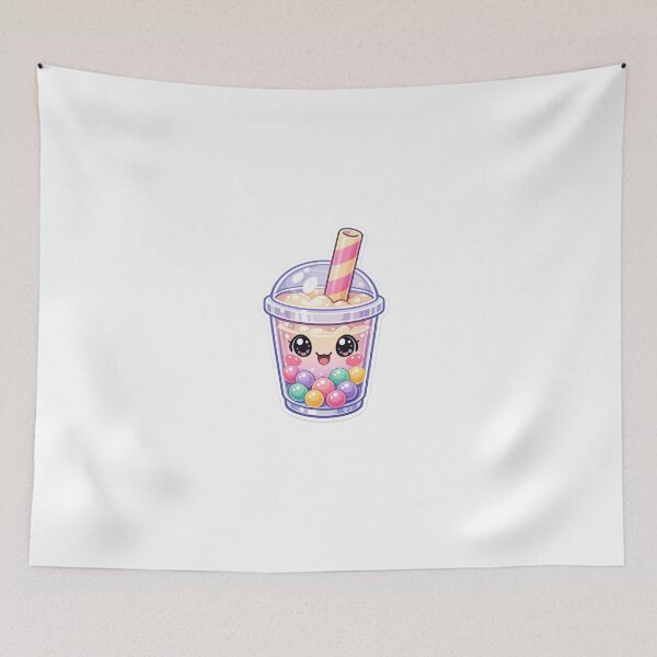 Item preview, Cute Kawaii Bubble Tea Character – Pastel Boba Milk Tea Cartoon Sticker Design designed and sold by ArtWaveStudio8.