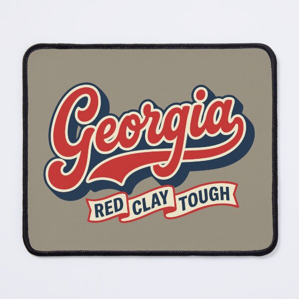 Item preview, Vintage Georgia Pride - Red Clay Tough Retro Script designed and sold by Cozy-Old-Pub.
