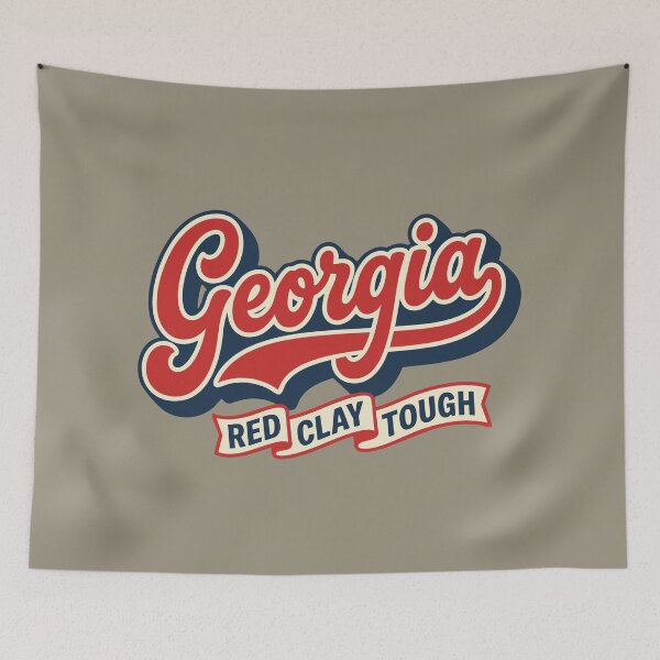 Item preview, Vintage Georgia Pride - Red Clay Tough Retro Script designed and sold by Cozy-Old-Pub.