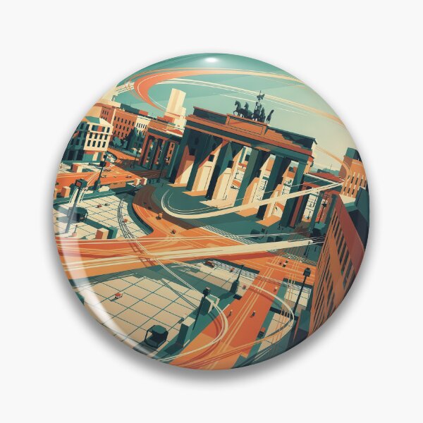 Item preview, Brandenburg Gate Berlin – Modern Retro City Landmark Poster designed and sold by Earth Celebration Designs.